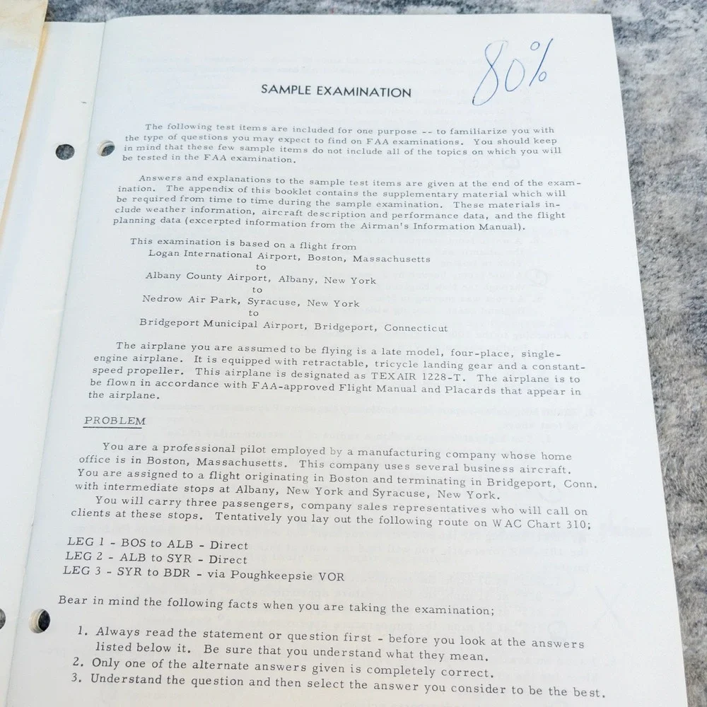 Vintage Commercial Pilot Examination Guide Felsenthal Instruments Manual